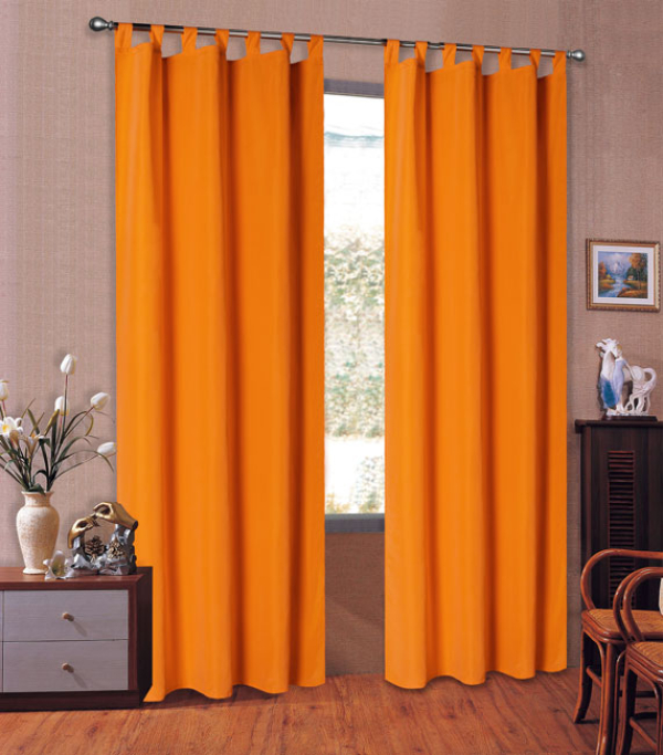 Vorhang blickdicht Schlaufenschal aus Microsatin Orange