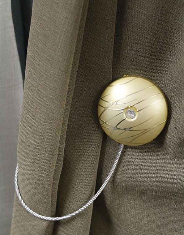Raffhalter mit Magnet Gold Beige Raffhalter mit Magnet Gold Beige