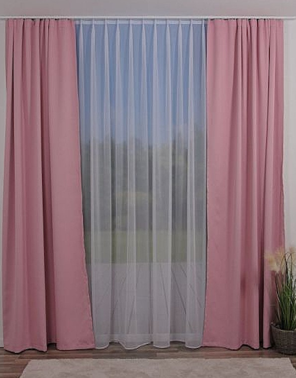 Verdunkelungsvorhang-mit-Raffband-Rosa Verdunkelungsvorhang mit Raffband in Rosa