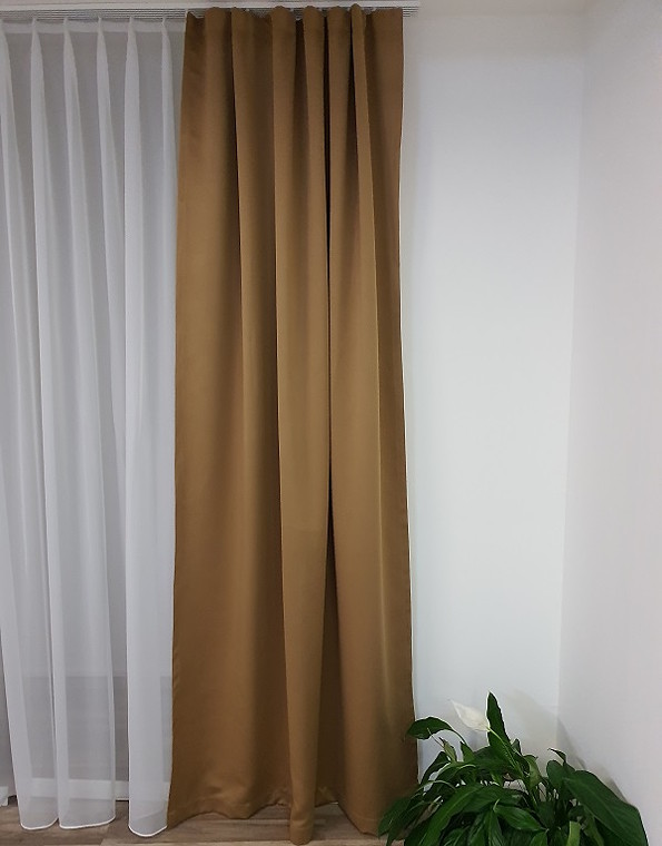 Verdunkelungsvorhang_mit_Raffband_Braun Verdunkelungsvorhang mit Raffband