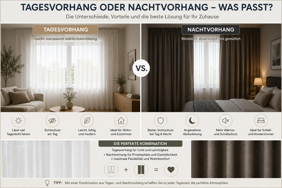 Tagesvorhang oder Nachtvorhang