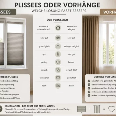 Plissees oder Vorhänge – Vergleich